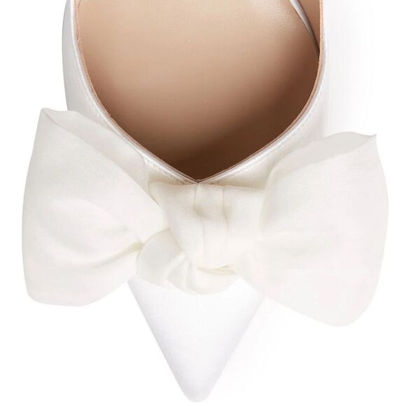 Revolve Stuart Weitzman White Anny Bow-detailed Pumps - Picture 4 of 12